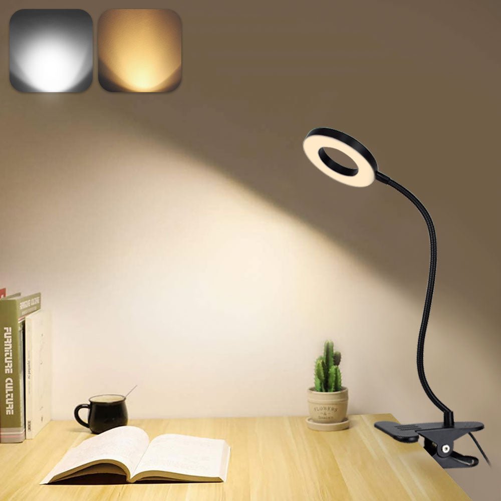 regulator jasności na lampie biurkowej z ikoną oka