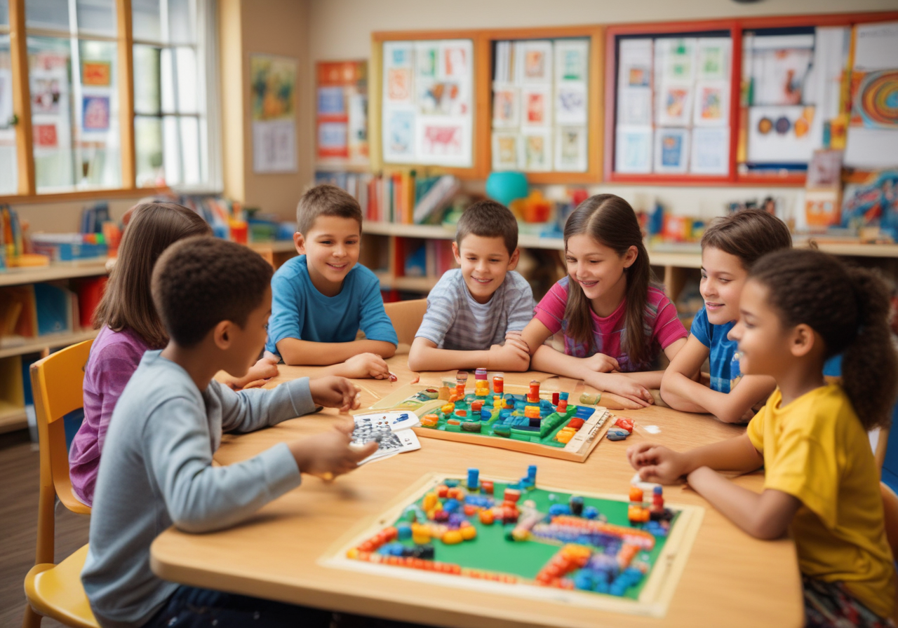 dzieci zaznaczają bingo tabliczką mnożenia kulki