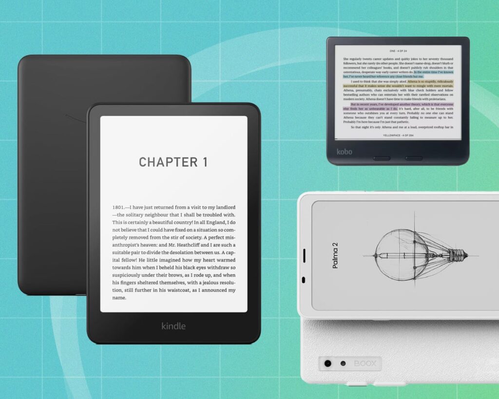 czytnik e-booków z podświetleniem ekranu w dłoni