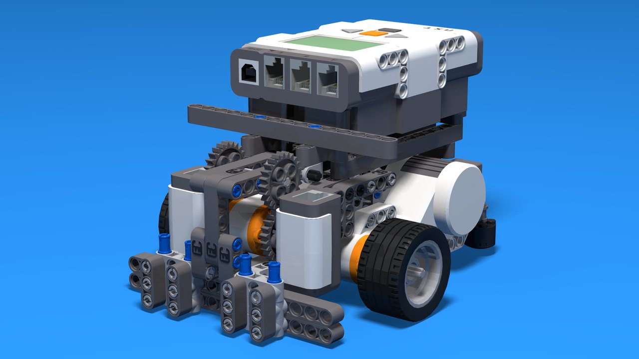 Tor przeszkód dla robota LEGO z punktami pomiaru dwóch czujników
